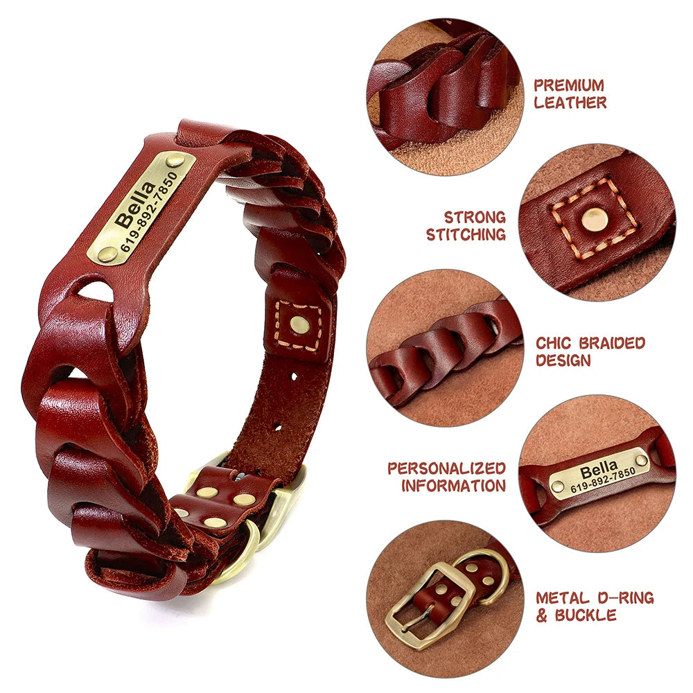 Genuine  Dog Collar Personalized Pet ID