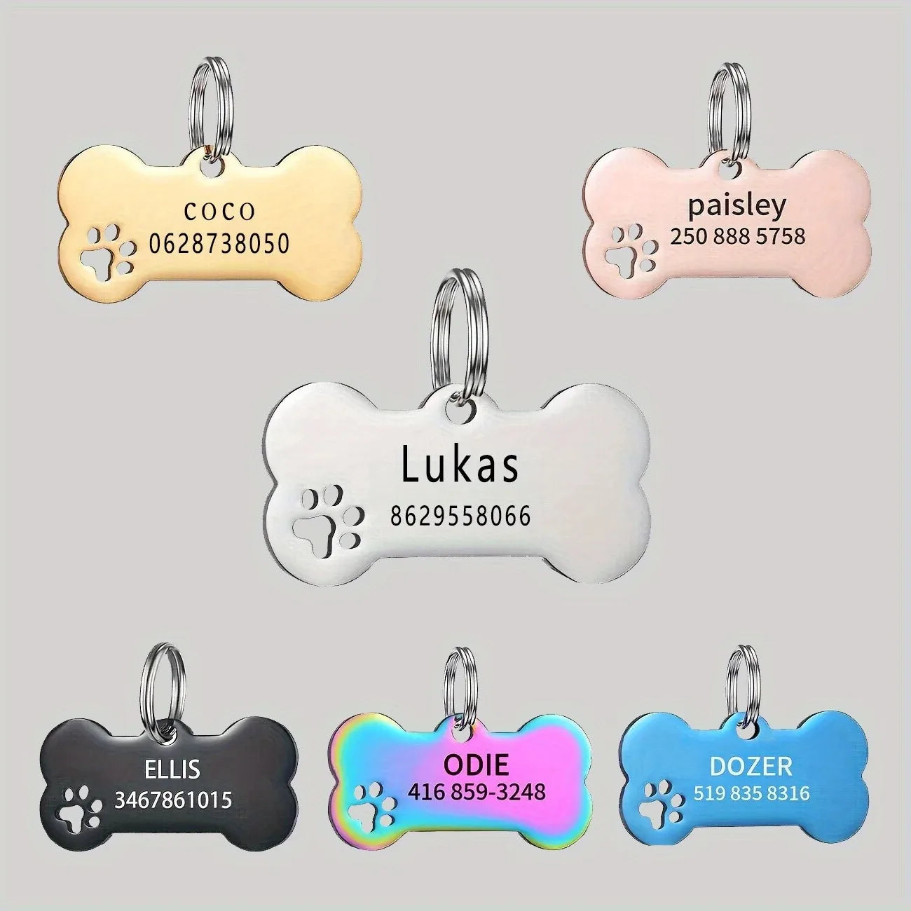 Personalized ID High Quality Dog Cat Tags with Name and Phone Number
