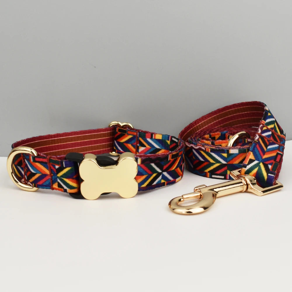 Custom Engraved Ethnic Style Dog Collar