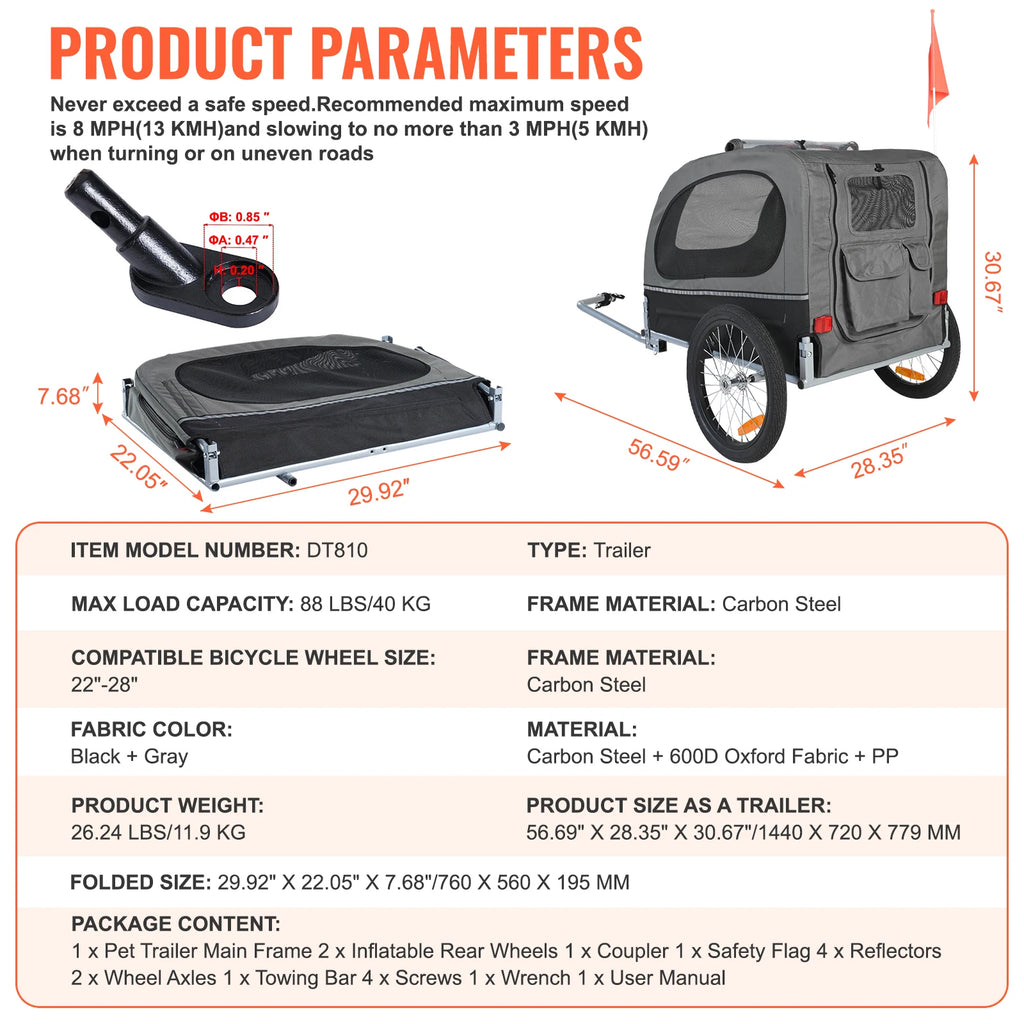 SucceBuy  Dog Bike Trailer