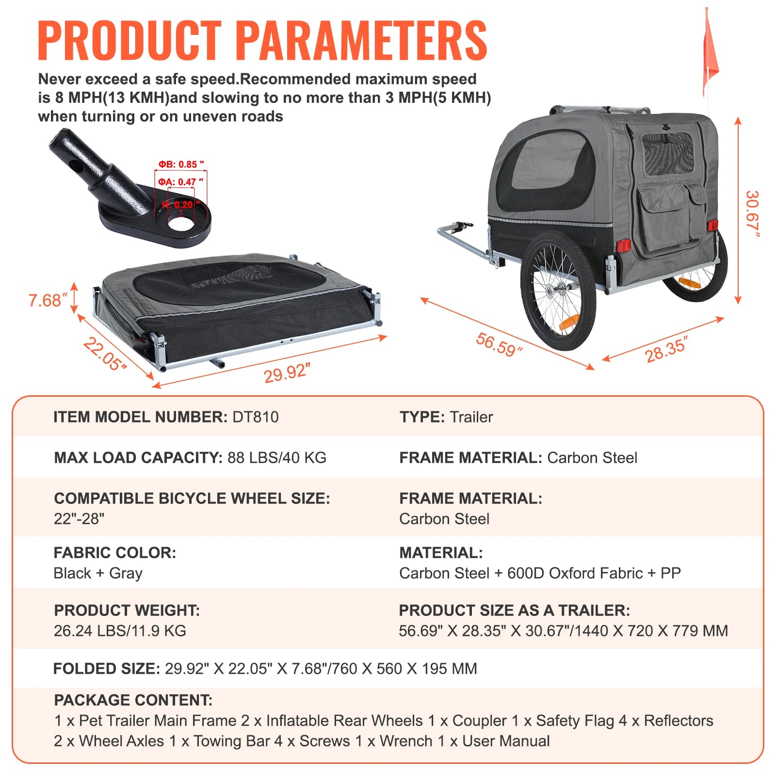 SucceBuy  Dog Bike Trailer