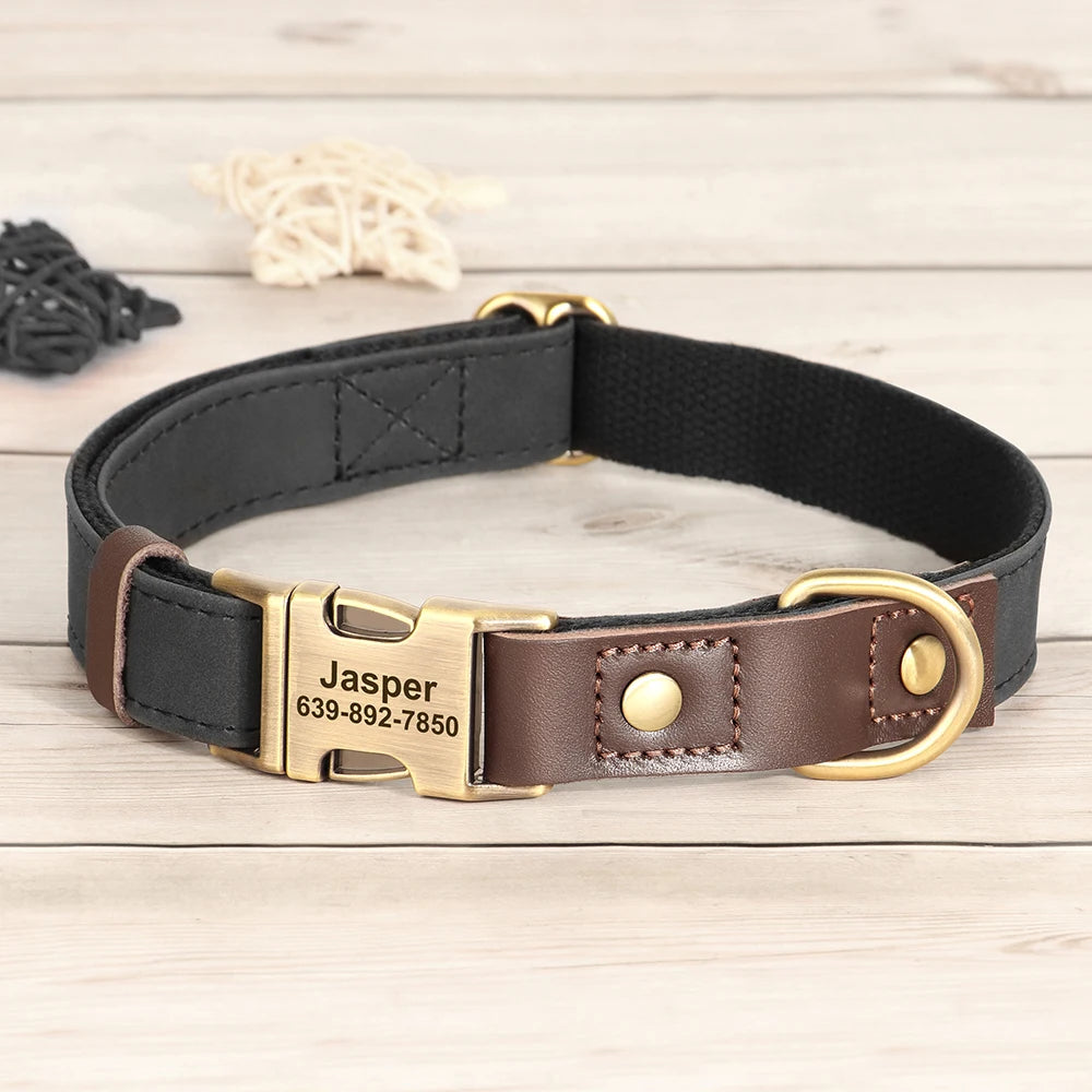 Free Custom PU Leather Dog Collar