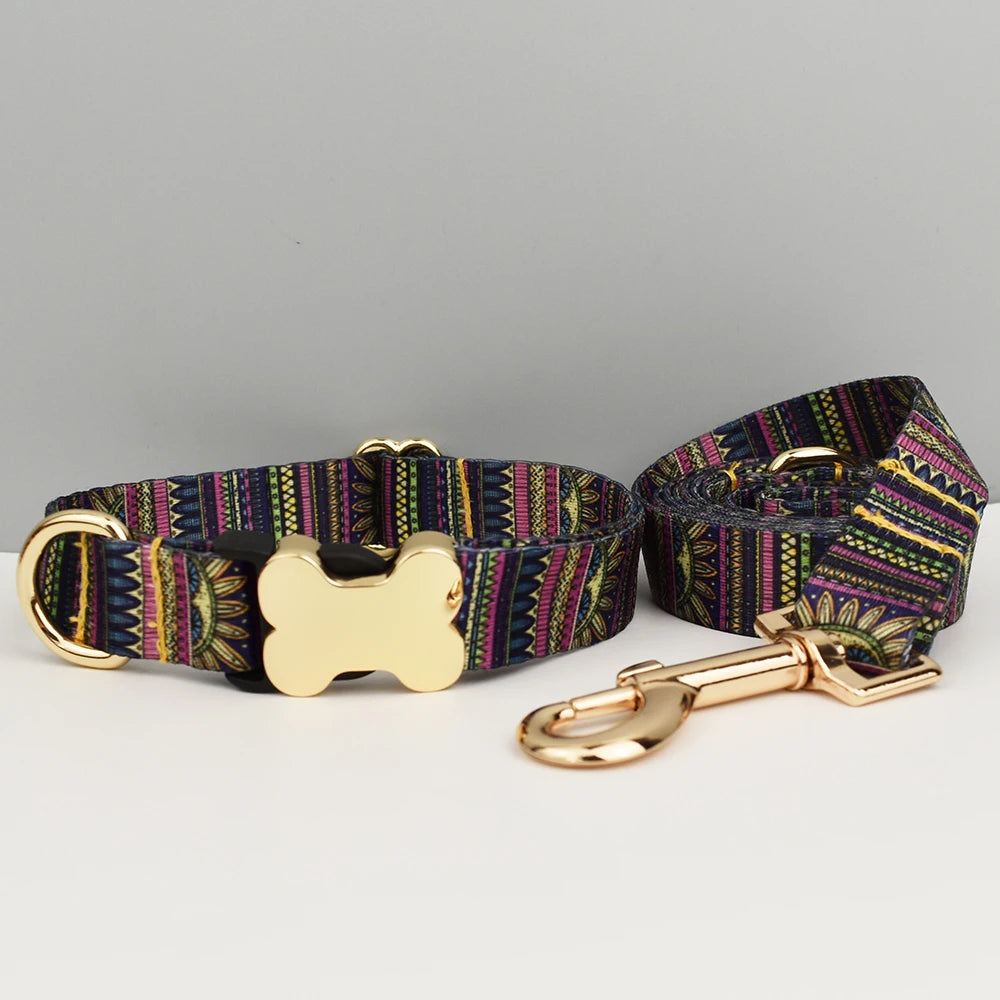Custom Engraved Ethnic Style Dog Collar