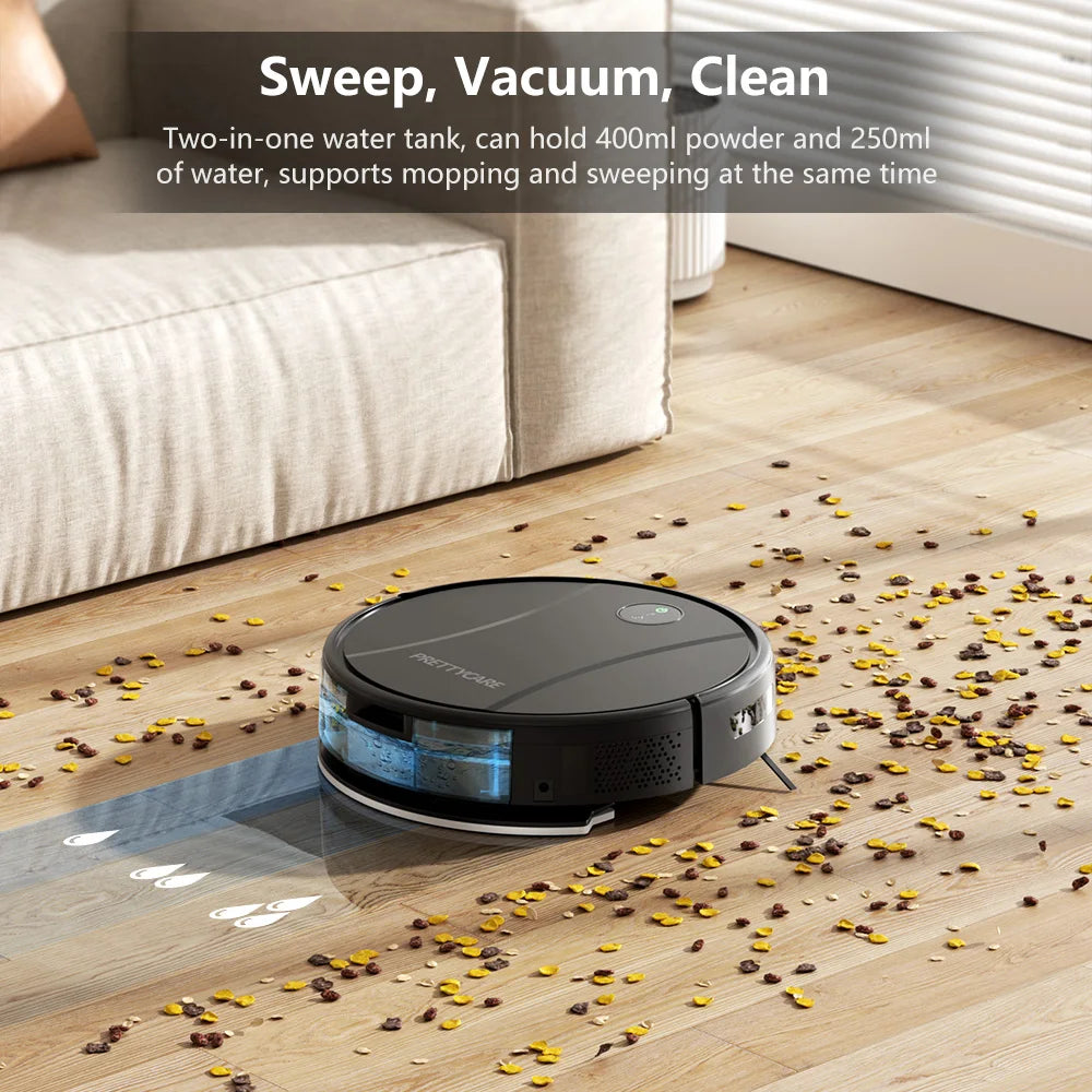 PrettyCare C2 Robot Vacuum Cleaner and Floor Mop