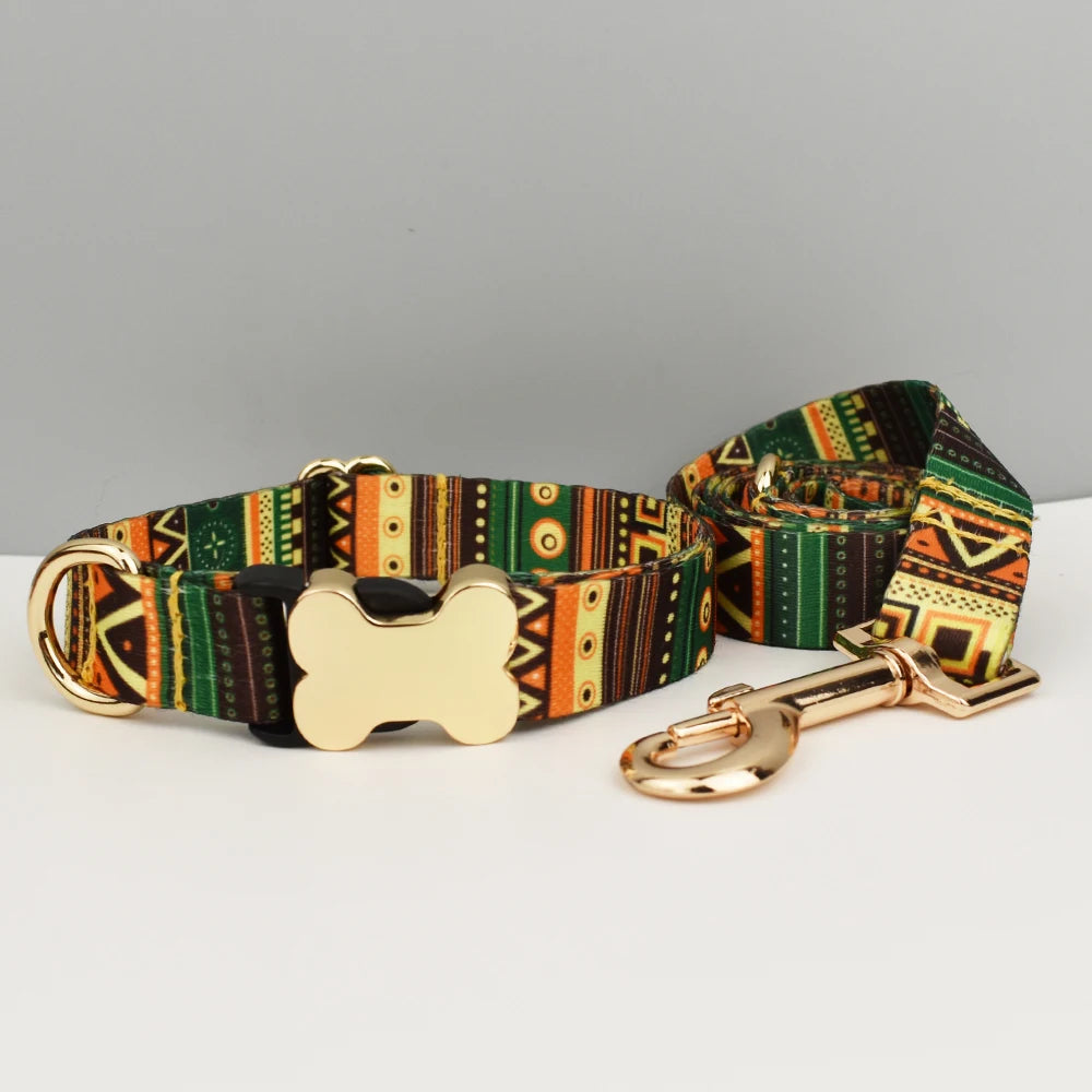 Custom Engraved Ethnic Style Dog Collar