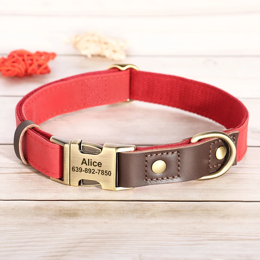 Free Custom PU Leather Dog Collar