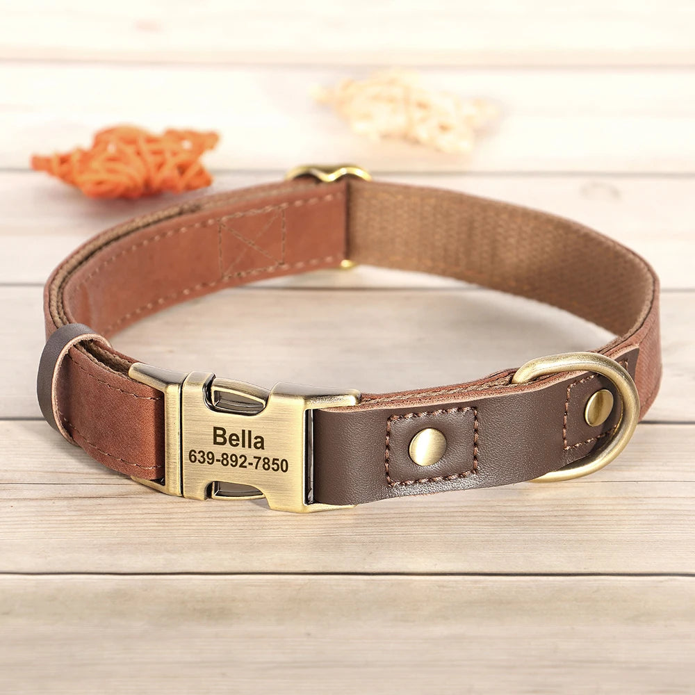 Free Custom PU Leather Dog Collar