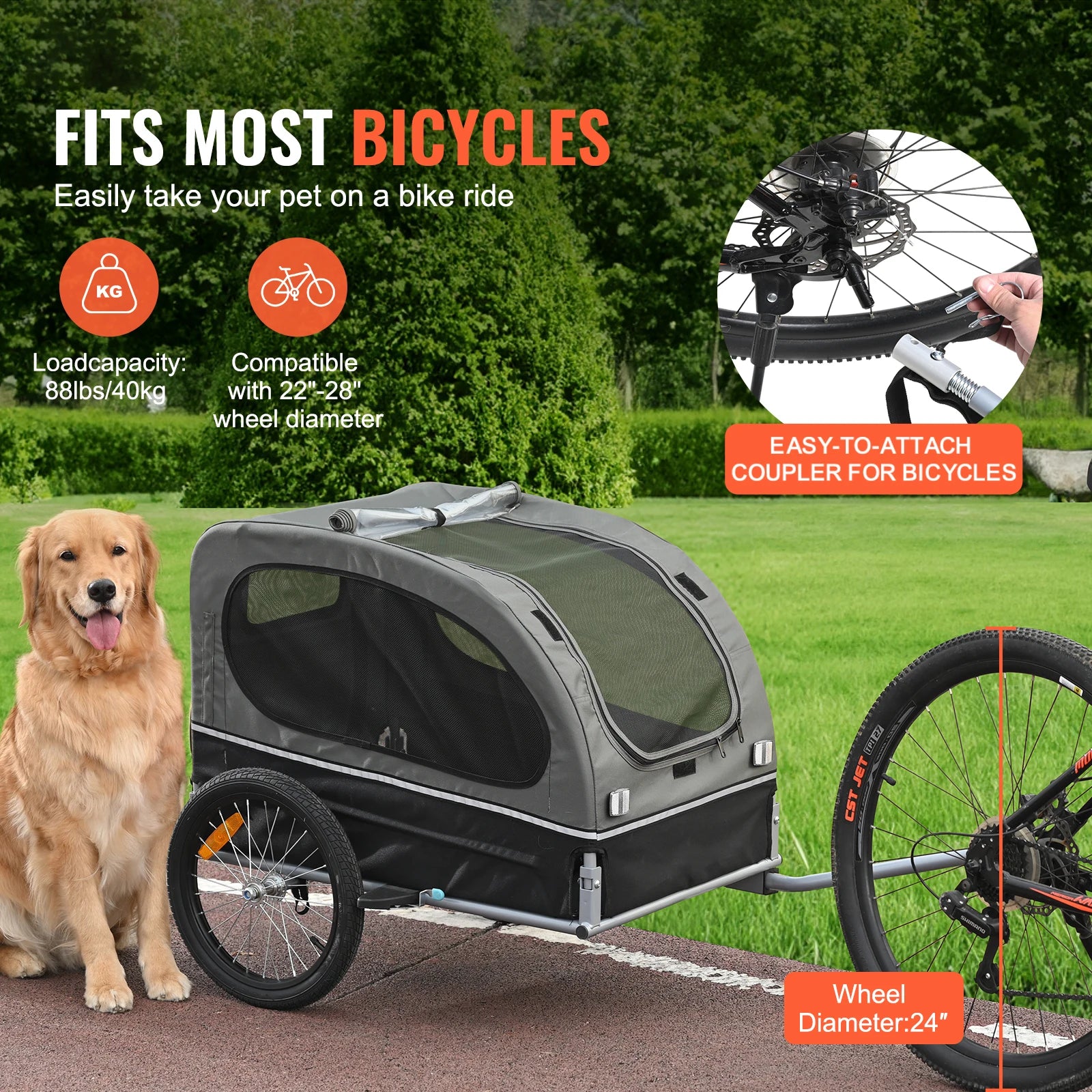 SucceBuy  Dog Bike Trailer