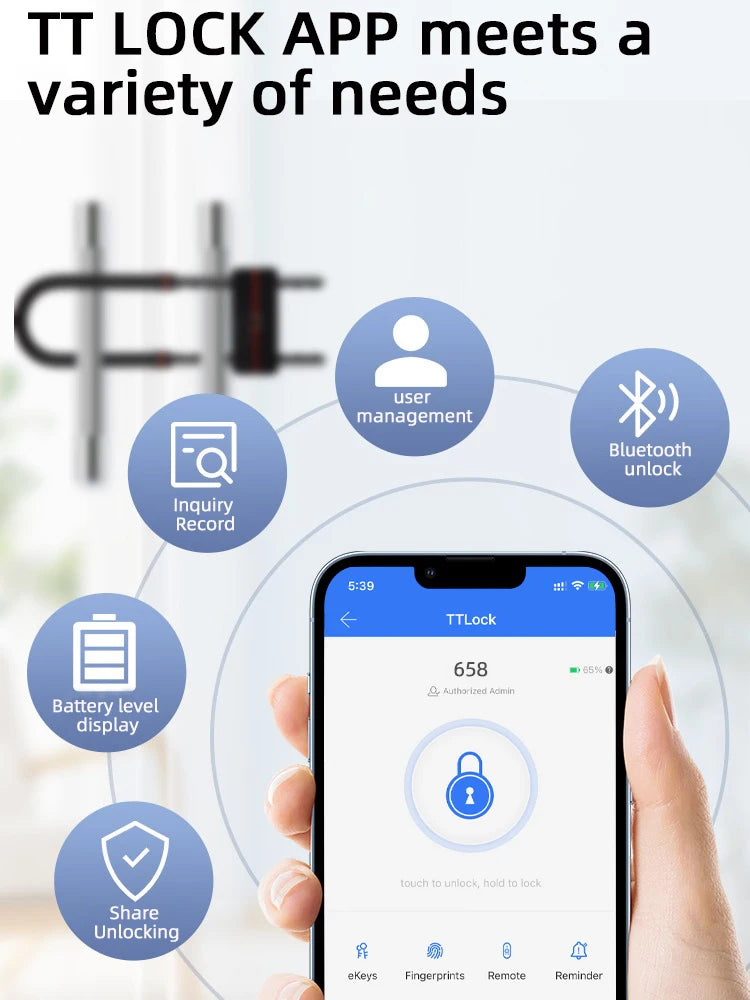 U-Shape Electronic Bicycle Lock Smart