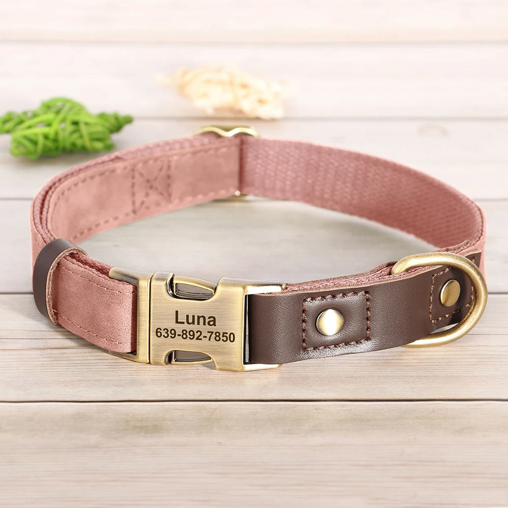 Free Custom PU Leather Dog Collar