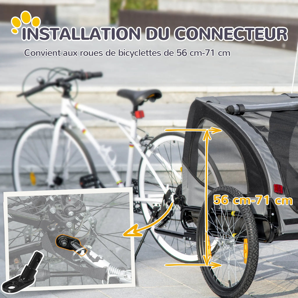 PawHut bike trailer for dog with steel frame