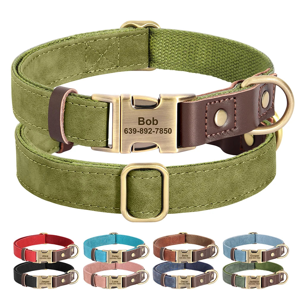 Free Custom PU Leather Dog Collar