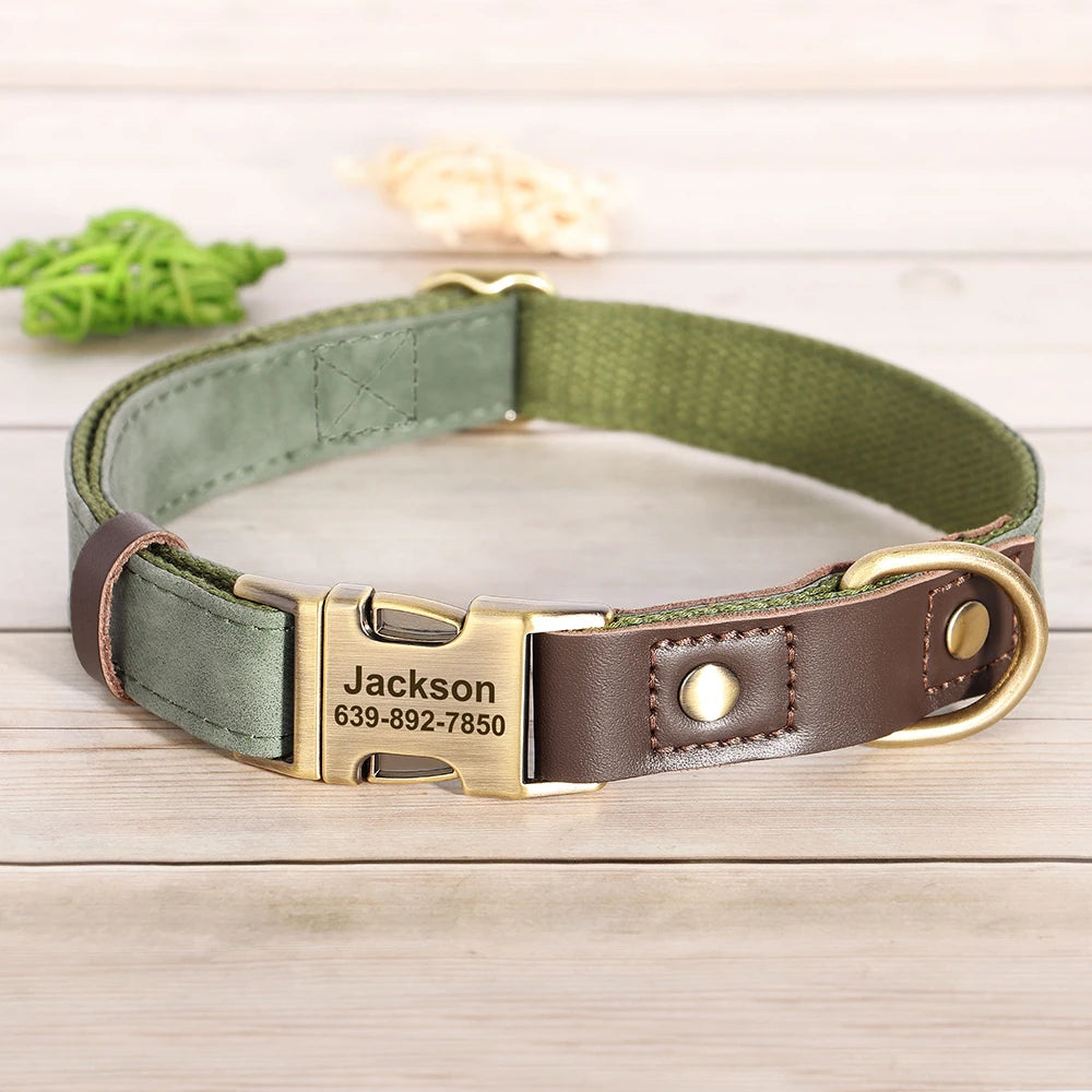 Free Custom PU Leather Dog Collar