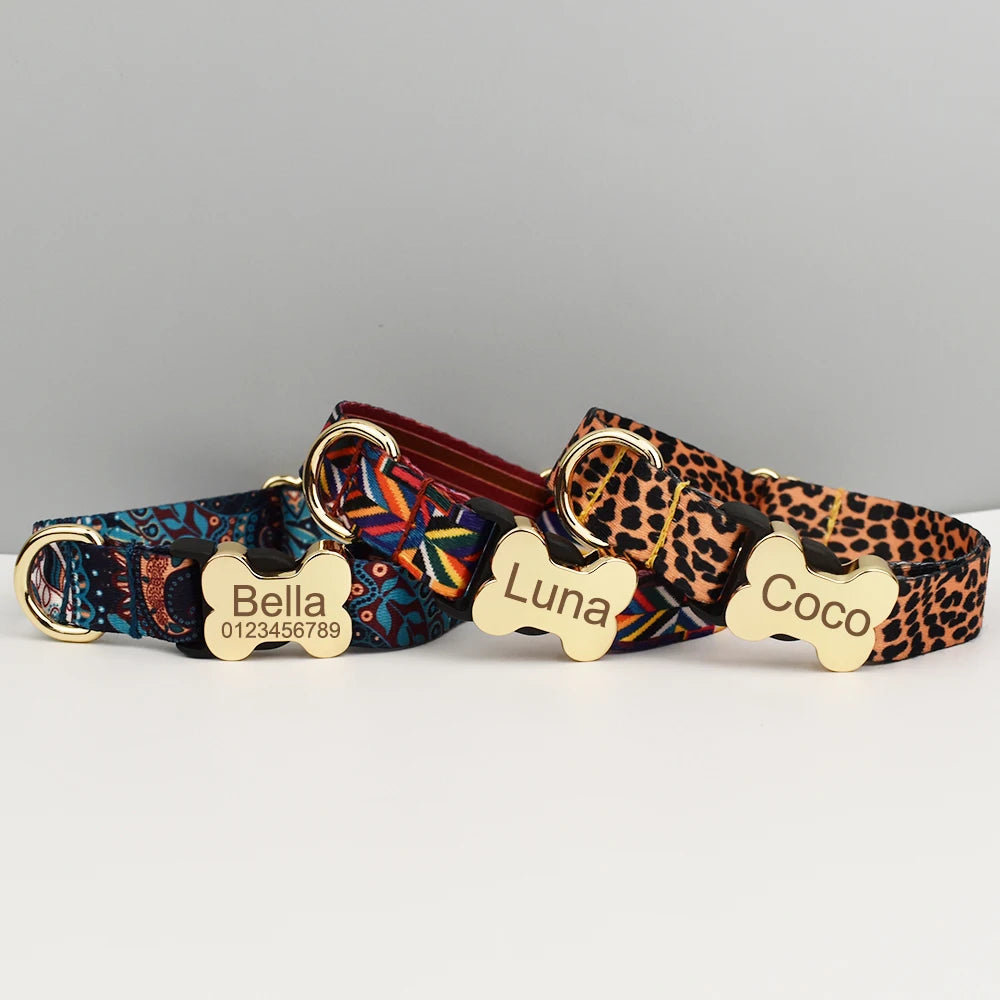 Custom Engraved Ethnic Style Dog Collar