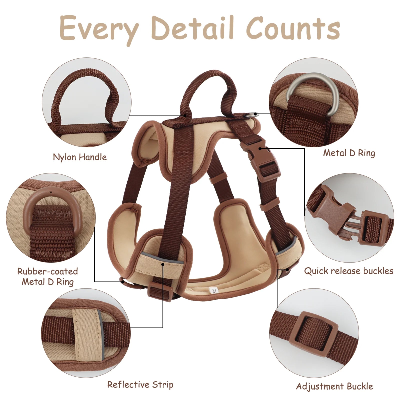 New Chocolate color luxury Dog Harness