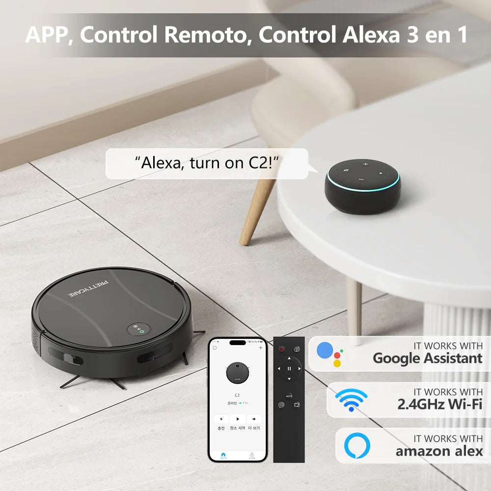 PrettyCare C2 Robot Vacuum Cleaner and Floor Mop