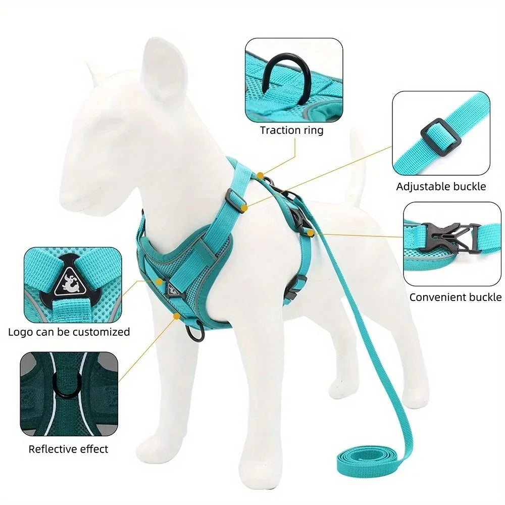 No Pull Dog Harness and Leash Set Adjustable