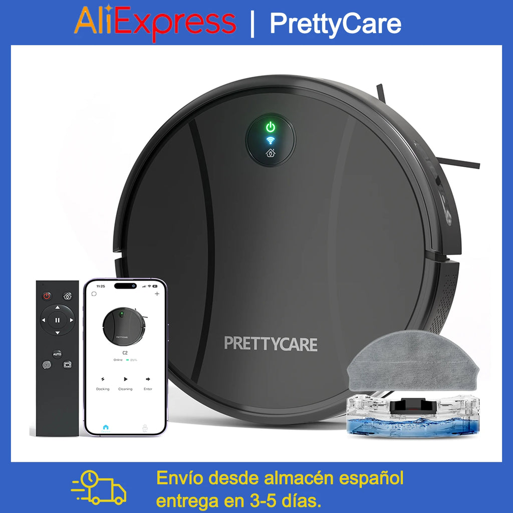PrettyCare C2 Robot Vacuum Cleaner and Floor Mop