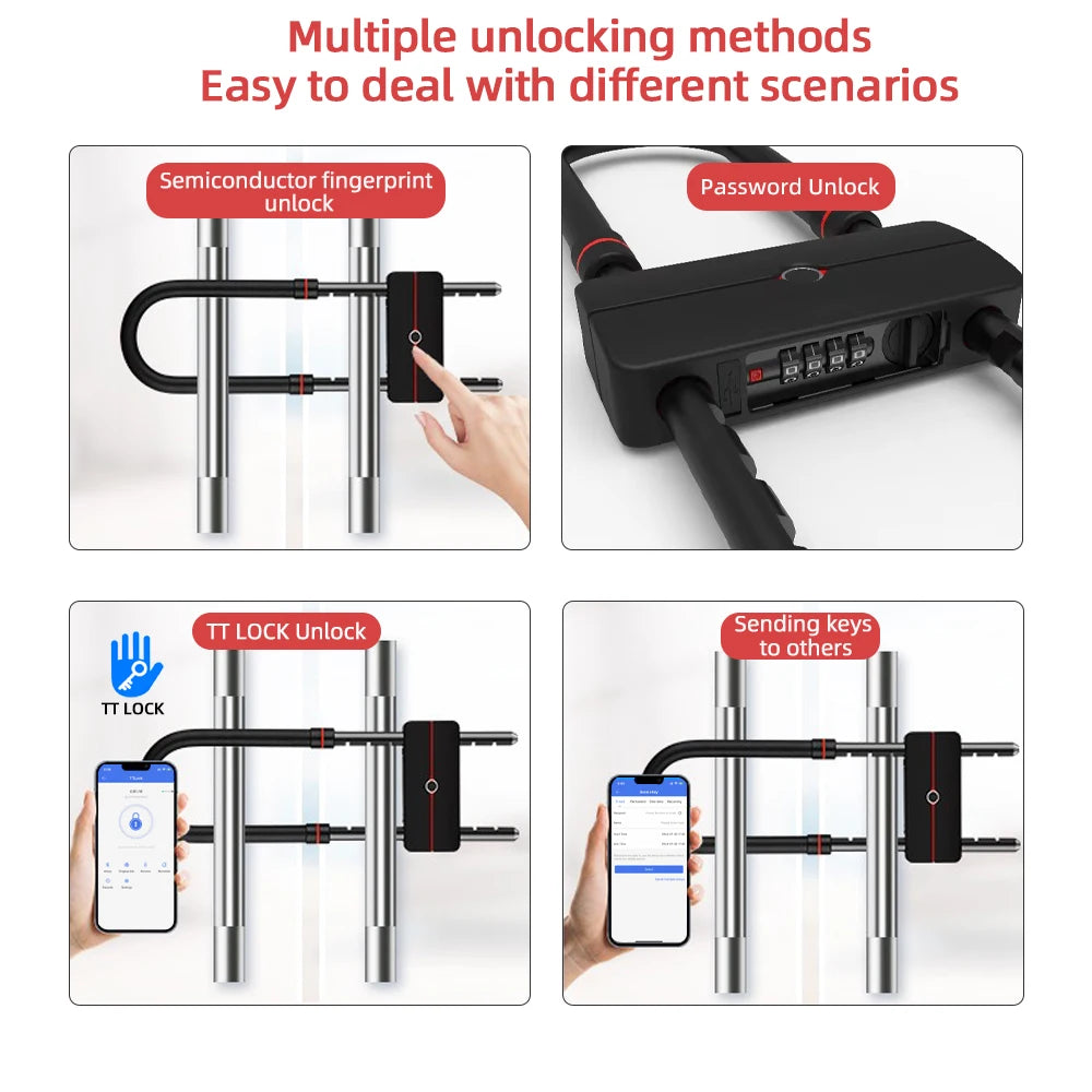 U-Shape Electronic Bicycle Lock Smart