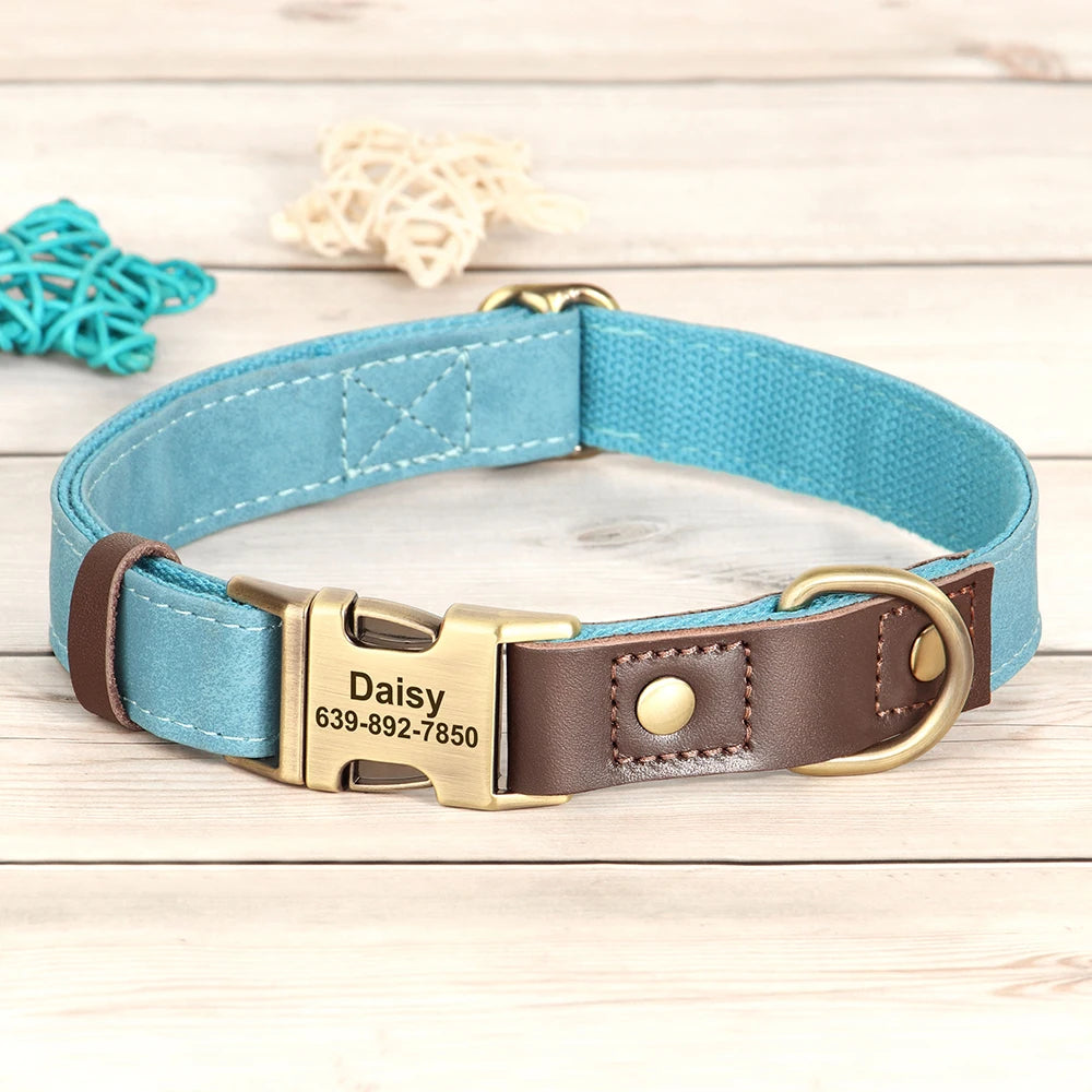 Free Custom PU Leather Dog Collar