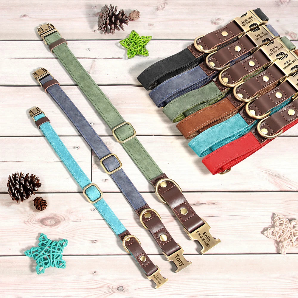 Free Custom PU Leather Dog Collar