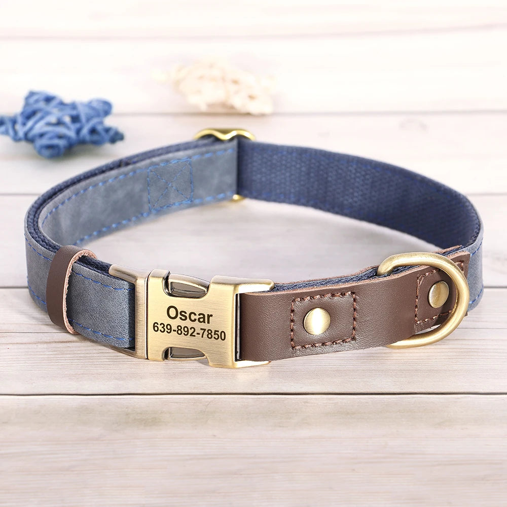Free Custom PU Leather Dog Collar