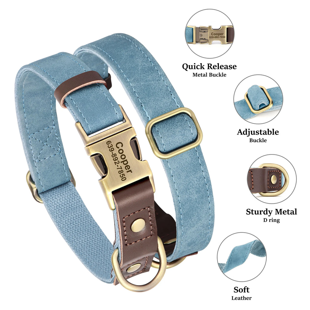 Free Custom PU Leather Dog Collar
