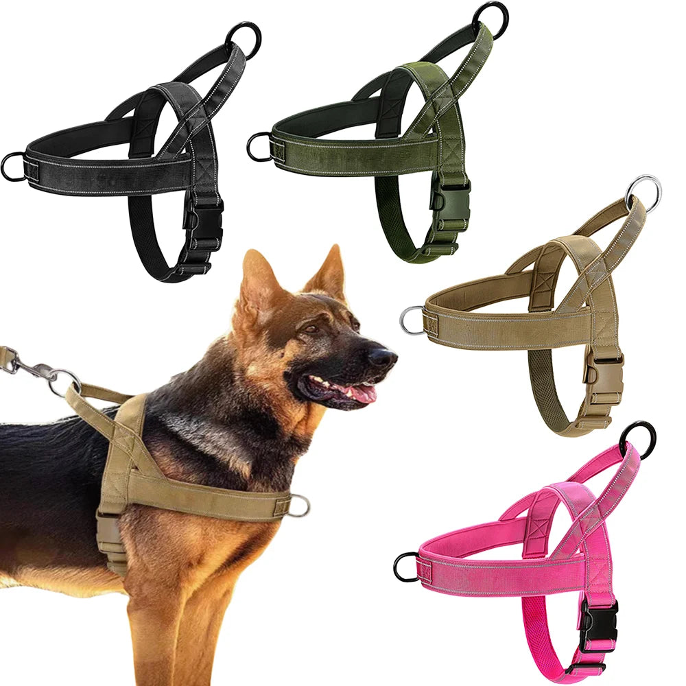 Tactical Anti-Pull Dog Harness  Adjustable, Outdoor Training
